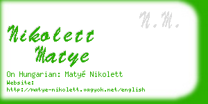 nikolett matye business card